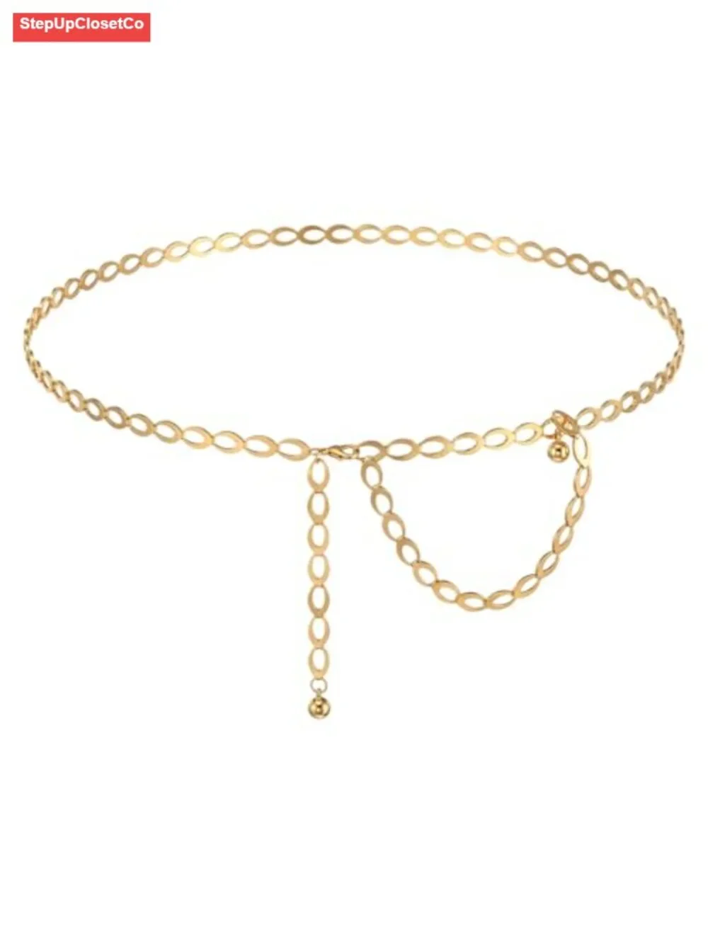 Gold Chain Belt Woman, Adjustable Waist Belts, Hollow Link Belts for Jeans